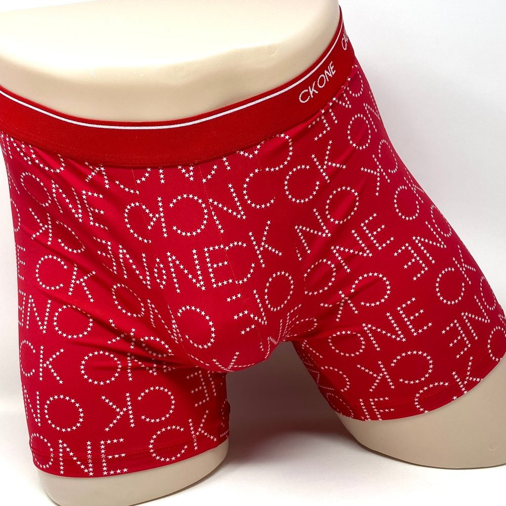 💖MEGA SALE💖Calvin Klein 1 Pack Men NB2226603 Microfiber  s Red White  Print